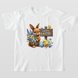 T-shirt Cute Happy Easter unisex kids bunny