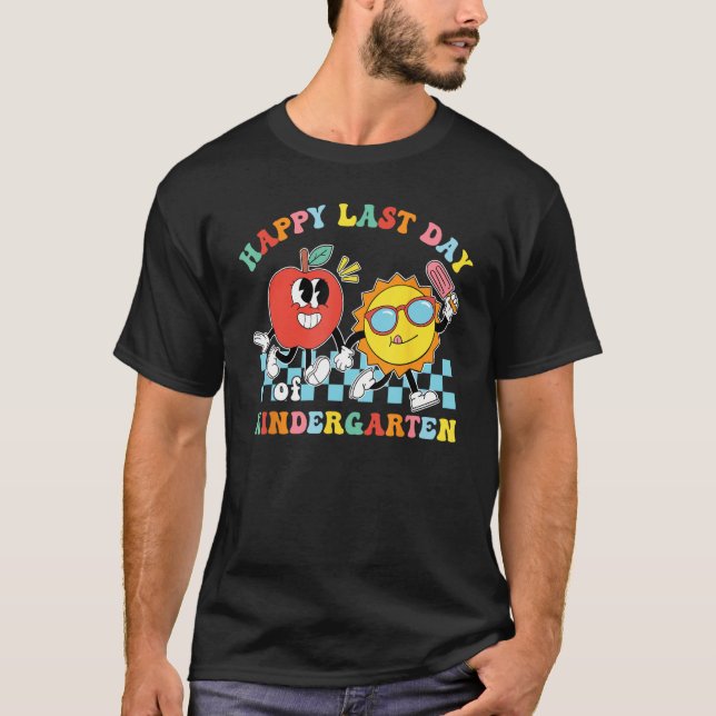 T-shirt Cute Happy Last Day Of Kindergarten Teacher Kids G (Devant)