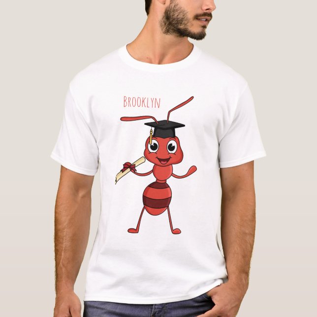 T-shirt Cute happy red ant cartoon  (Devant)