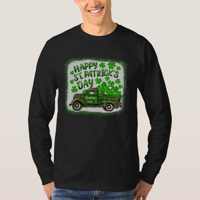 T-shirt Cute Happy St Patrick s Day Leopard Shamrock Farm  (Devant)
