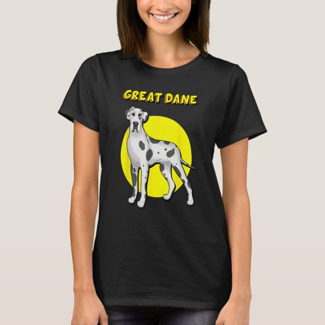 T-shirt Cute Harlequin Great Dane (Devant)