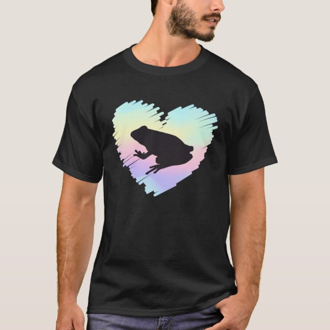 T-shirt Cute Heart Frog  I Love Frogs Toad Rainbow Hunter  (Devant)