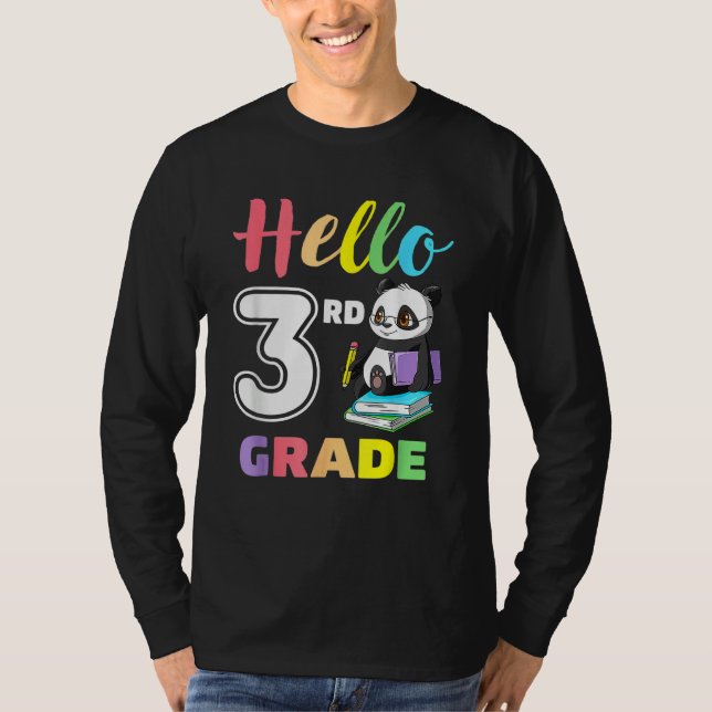 T-shirt Cute Heart Hello 3rd Grade First Day Back To Schoo (Devant)