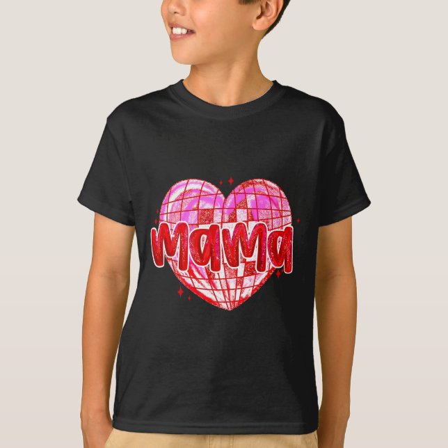 T-shirt Cute Heart Mama Valentines Day Mom Wife  (Devant)