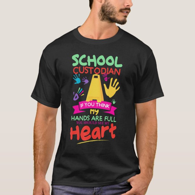 T-shirt Cute Heart Quote Janitor Appreciation  School Cust (Devant)