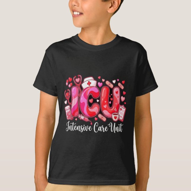 T-shirt Cute Hearts Icu Valentine Nurse Valentines Day Shi (Devant)