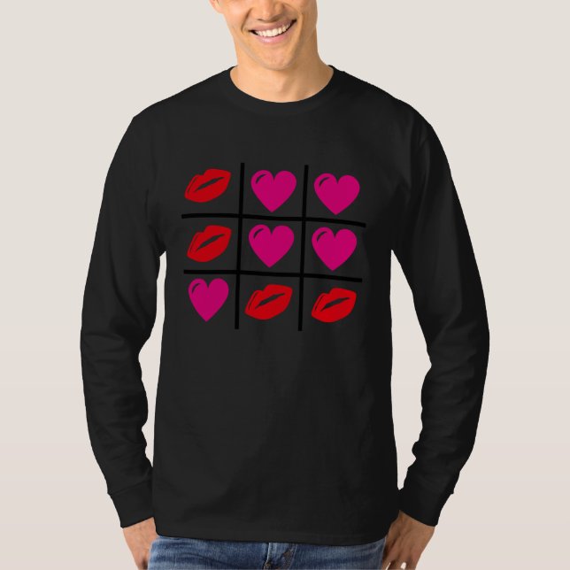 T-shirt Cute Hearts & Kisses Valentines Day Romance Valent (Devant)