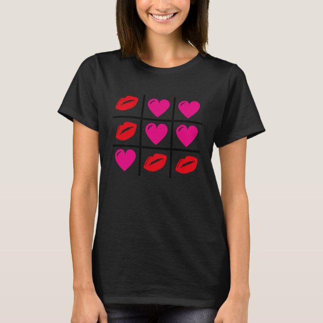 T-shirt Cute Hearts & Kisses Valentines Day Romance Valent (Devant)