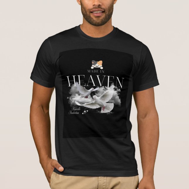 T-shirt cute heaven & chat design  (Devant)