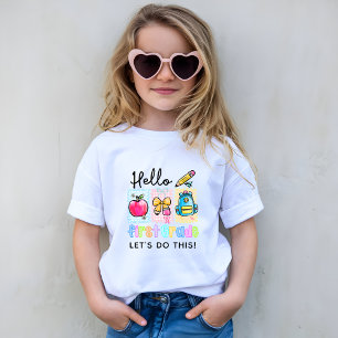 T-shirt Cute Hello First Grade Preppy