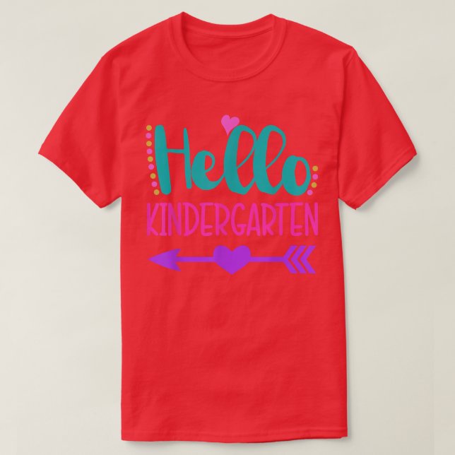 T-shirt Cute Hello Kindergarten  (Design devant)