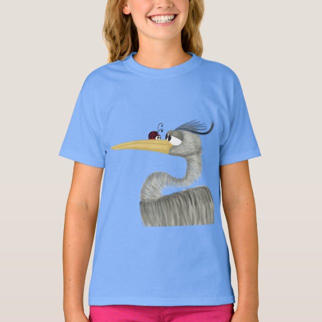 T-shirt Cute Heron et Ladybug (Devant)
