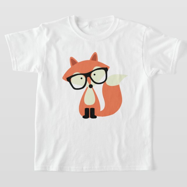 T-shirt Cute Hipster Red Fox (Poser)
