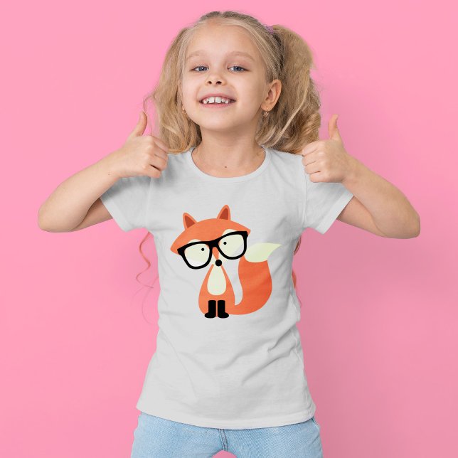T-Shirt Cute Hipster Red Fox (Créateur téléchargé)