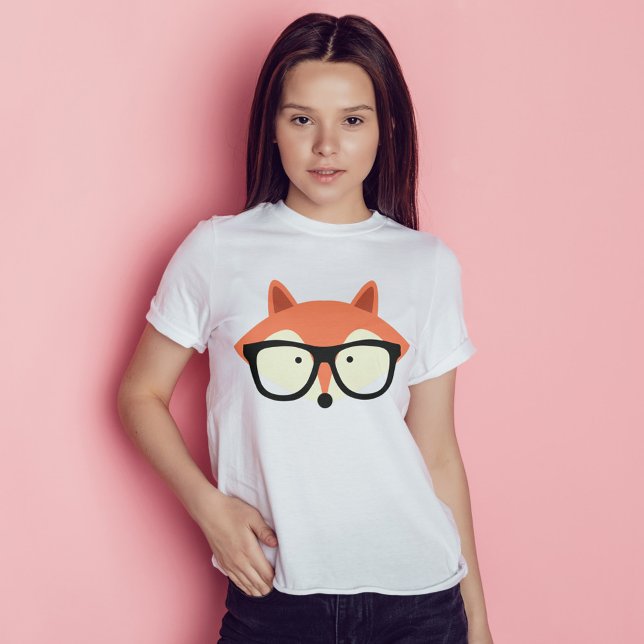 T-shirt Cute Hipster Red Fox (Créateur téléchargé)