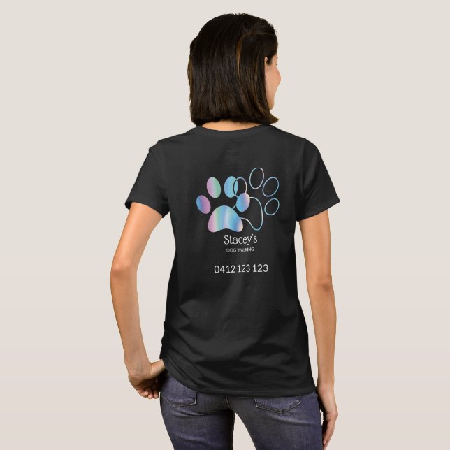 T-shirt Cute holographique chien Walker Groomer (Dos entier)