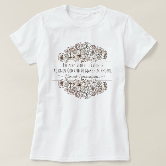 T-shirt Cute Homeschool Maman Conversations Classiques Flo (Design devant)