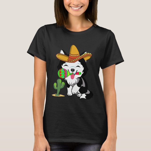 T-shirt Cute Husky Dog Cinco de Mayo 5th of May Celebratio (Devant)