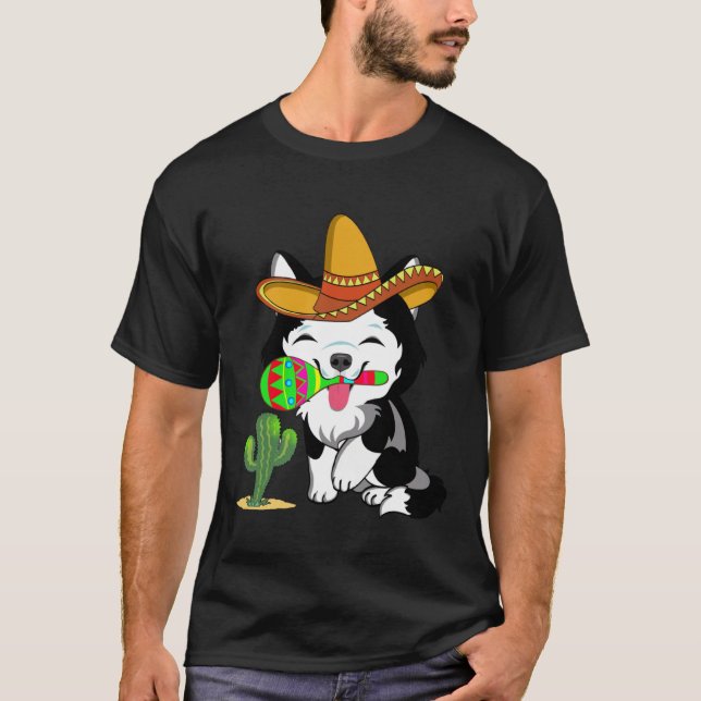 T-shirt Cute Husky Dog Cinco de Mayo 5th of May Celebratio (Devant)