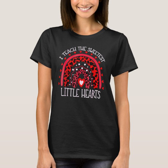 T-shirt Cute I Enseigner Les Coeurs Les Plus Doux Rainbow  (Devant)