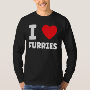 T-shirt Cute I Heart Furries Furry Fandom Amour