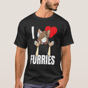 T-shirt Cute I Heart Furries Furry Fandom Love 1