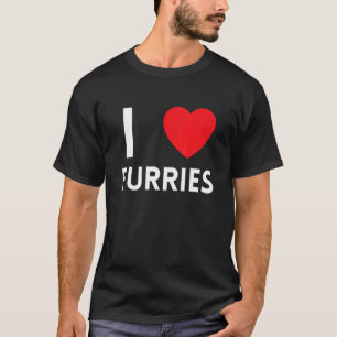 T-shirt Cute I Heart Furries Furry Fandom Love 3