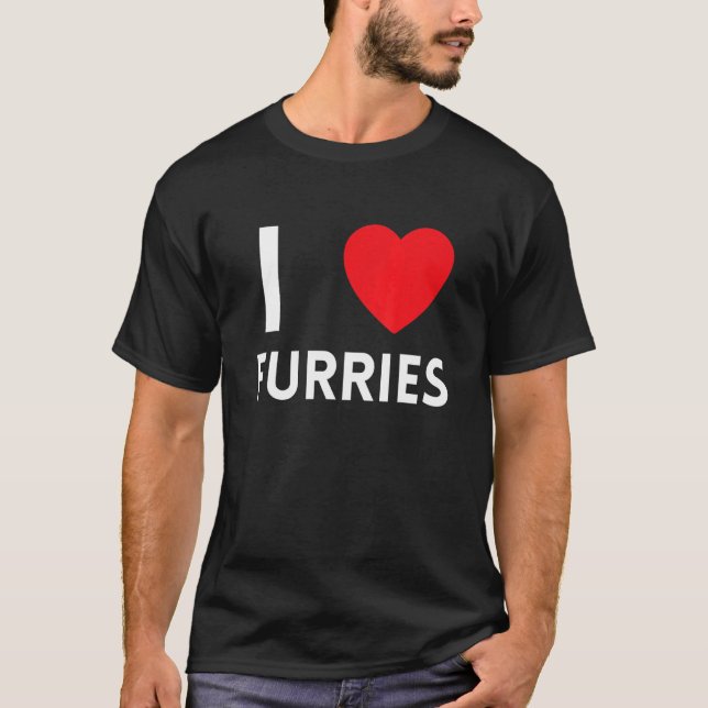 T-shirt Cute I Heart Furries Furry Fandom Love 3 (Devant)