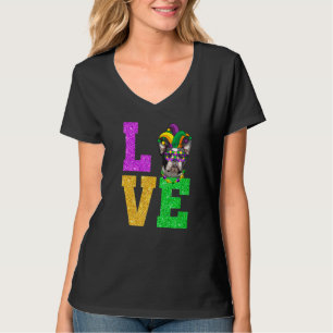 T-shirt Cute I Lote Mardi Gras Boston Terrier Chien Chien 