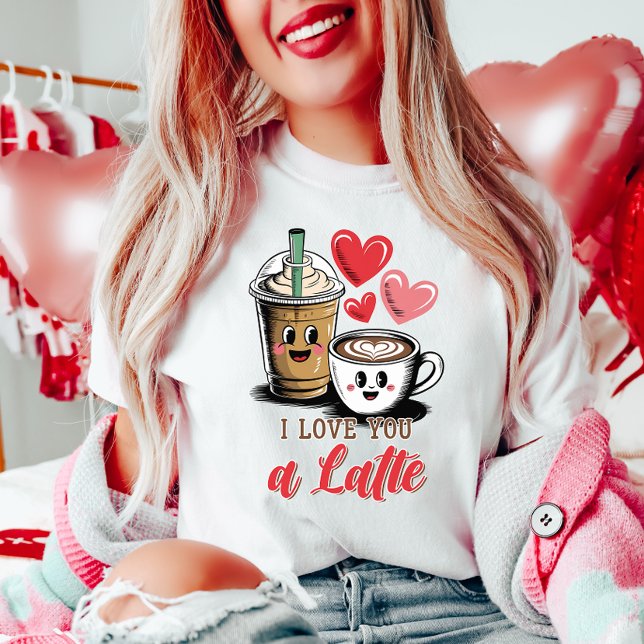 T-shirt Cute I LOTE YOU a Latte Coffee (Créateur téléchargé)