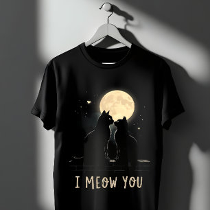T-shirt Cute 'I Meow You' Pun Chats noirs en amour