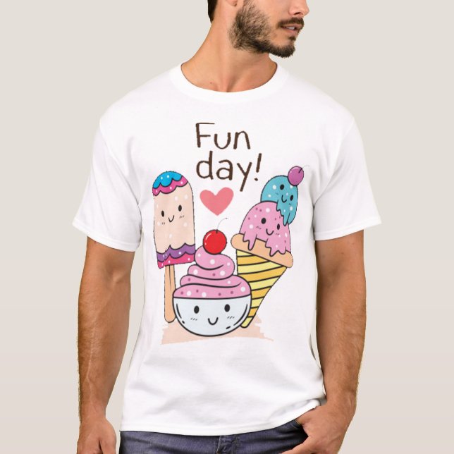 T-shirt Cute ice cream cartoon (Devant)