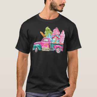 T-shirt Cute Icecream Gnomes Camion Amoureux d'été drôle G