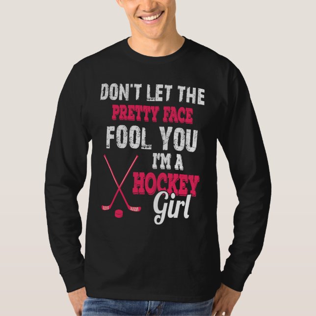T-shirt Cute I'm A Hockey Girl  for Ice Hockey Girls (Devant)
