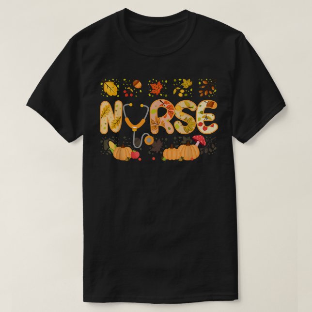T-shirt Cute Infirmière Thanksgiving Day Incroyable Travai (Design devant)