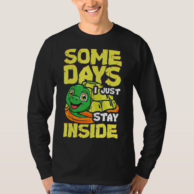 T-shirt Cute Introvert Turtle Quelques Jours Je Reste À L' (Devant)
