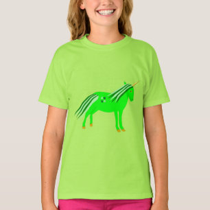 T-shirt Cute Irish Green et Gold Unicorn