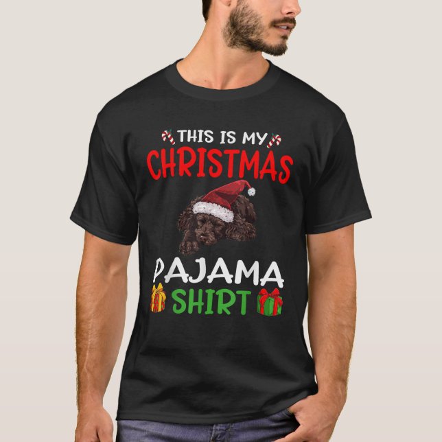 T-shirt Cute Irish Water Spaniel Dog This is my Christmas  (Devant)