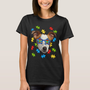 T-shirt Cute Jack Russell Terrier Autisme Puzzle Lunettes