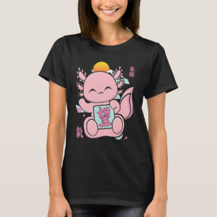 T-shirt Cute Japonais Esthétique Axolotl Avec Hope Kanji