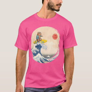 T-shirt Cute Japonais grande vague Kanagawa Surf Capybara
