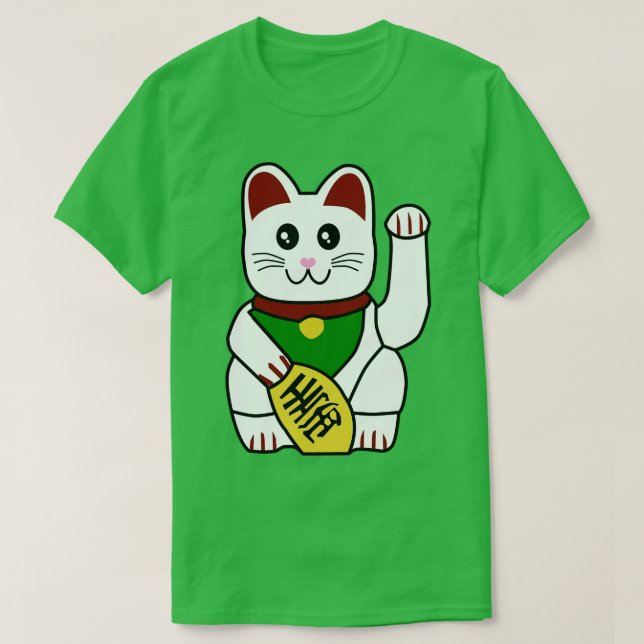 T-shirt Cute japonaise Chat chanceux (Design devant)