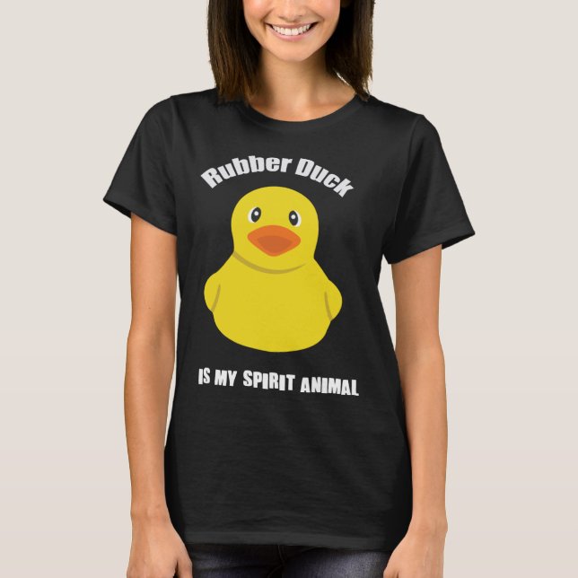 T-shirt Cute Jaune Caoutchouc Canard Esprit Animal (Devant)