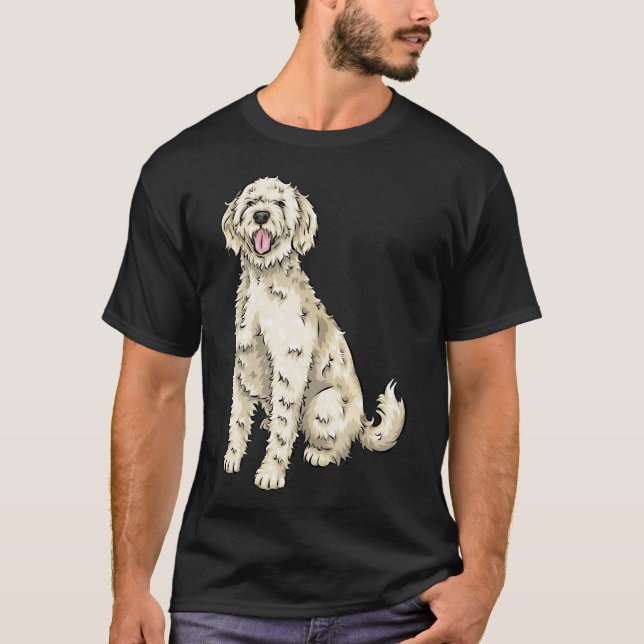 T-shirt Cute Jaune Labradoodé mignon chien (Devant)
