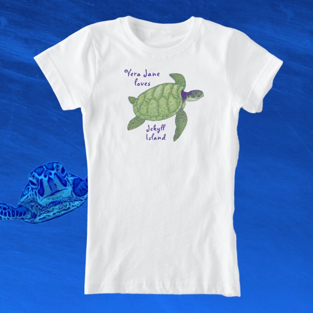 T-Shirt Cute Jekyll Island Florida Sea Turtle (Créateur téléchargé)