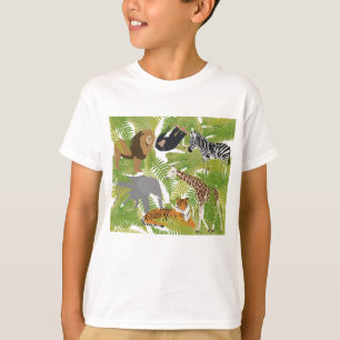 T-shirt Cute Jungle Animaux Safari Garçon Fille