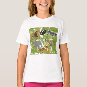 T-shirt Cute Jungle Animaux Safari Garçon Fille