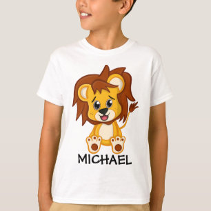 T-shirt Cute Jungle Safari Lion Animaux Enfants
