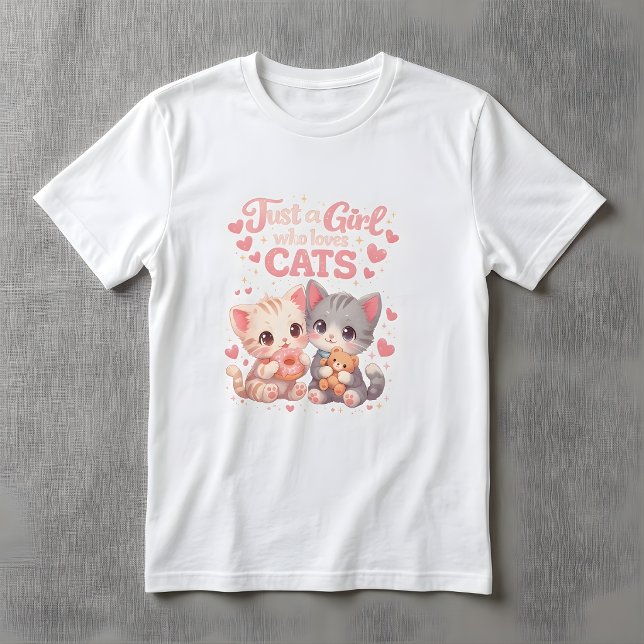 T-shirt Cute Just a Girl Who Loves Cats Cute Kittens  (Créateur téléchargé)