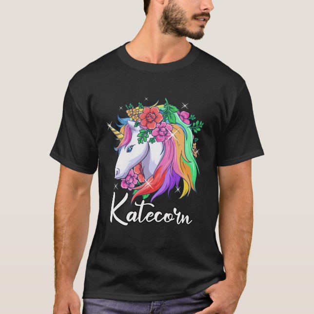 T-shirt Cute Katecorn Nom personnalisé Unicorn Kate (Devant)